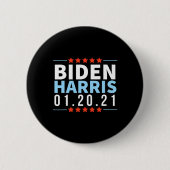 Badge Rond 5 Cm Biden Harris Janvier 2021 Victoire électorale Inau (Devant)