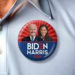 Badge Rond 5 Cm Biden Harris Photo - 2024 étoile - Bleu Bleu Blanc<br><div class="desc">Un design pour les Démocrates et les amateurs de design moderne. On y trouve des photos de Joe Biden et de Kamala Harris - rouge, blanc et bleu avec des étoiles traditionnelles. Il s'agit d'un design simple qui est audacieux et peut être lu facilement. Un design moderne et minimaliste avec...</div>