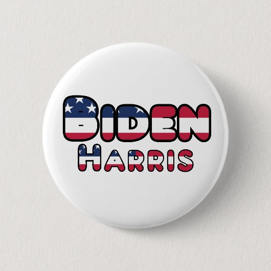 Badge Rond 5 Cm Biden & Harris soutiennent les élections américain (Devant)