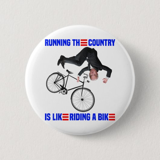 Badge Rond 5 Cm Biden Vélo Courir le pays est comme débarrasser (Devant)