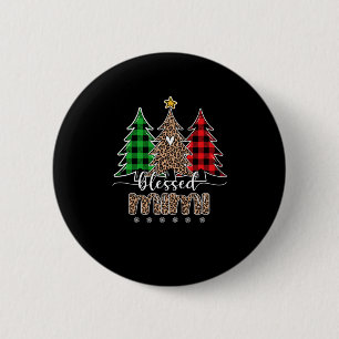 Badge Rond 5 Cm Bienheureux Mimi léopard de Noël Pin de Noël Rouge