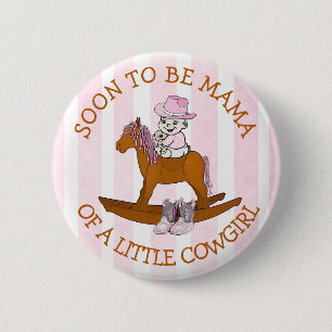 Badge Rond 5 Cm Bientôt être la maman d'un petit bouton de fille