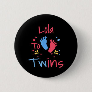 Badge Rond 5 Cm Bientôt Être Lola À Twins mignonne fille garçon Vi