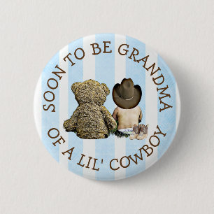 Badge Rond 5 Cm Bientôt grand-mère d'un bouton Lil Cowboy