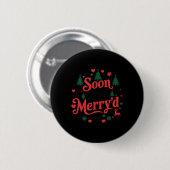 Badge Rond 5 Cm Bientôt Merryd Noël Engagé Couple Matchin (Devant & derrière)