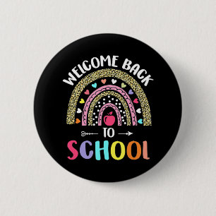 Badge Rond 5 Cm Bienvenue À L'École Arc En Ciel Pour Les Enseignan
