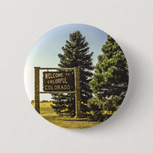 Badge Rond 5 Cm Bienvenue au Colorado coloré