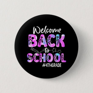 Badge Rond 5 Cm Bienvenue Retour À L'École 4E Année Retour À L'Éco