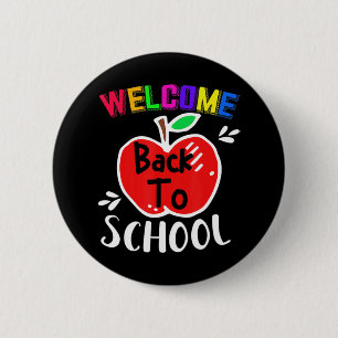Badge Rond 5 Cm Bienvenue Retour À L'École Fun Enseignants Cadeau 
