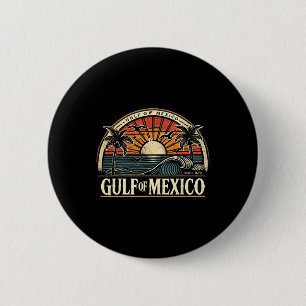 Badge Rond 5 Cm Bienvenue sur la plage rétro surf du golfe du Mexi