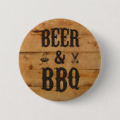 Badge Rond 5 Cm Bière et BBQ (Devant)