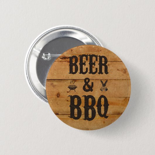 Badge Rond 5 Cm Bière et BBQ (Devant & derrière)