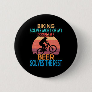 Badge Rond 5 Cm Bière Et Vélo Anniversaire