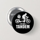 Badge Rond 5 Cm Bière Et Vélo Est Un Tandem Parfait (Devant & derrière)