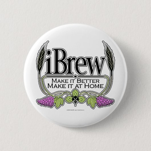 Badge Rond 5 Cm bière et vin d'iBrew (Devant)