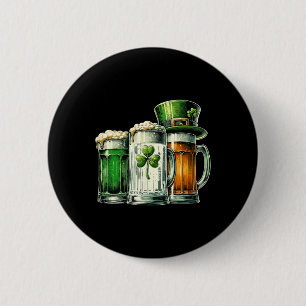 Badge Rond 5 Cm Bière Irlandaise Drapeau Irlande Fête de la Saint-