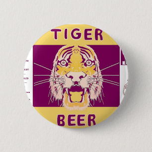 Badge Rond 5 Cm Bière Manhattan de tigre brassant le bouton de