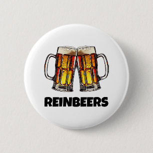 Badge Rond 5 Cm Bière Noël Reinbeers