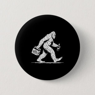 Badge Rond 5 Cm Bière Retro Bigfoot Boire - Drôle Sasquatch