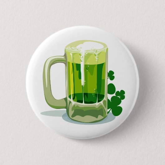Badge Rond 5 Cm Bière verte de la Saint Patrick (Devant)