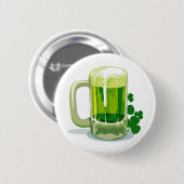Badge Rond 5 Cm Bière verte de la Saint Patrick (Devant & derrière)