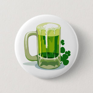 Badge Rond 5 Cm Bière verte de la Saint Patrick