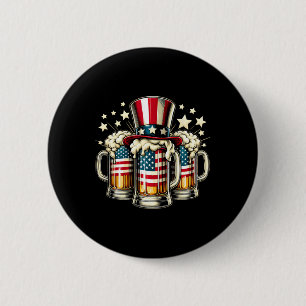 Badge Rond 5 Cm Bières Drapeau Américain Usa Fête Du 4 Juillet Boi