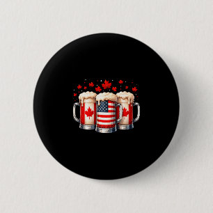 Badge Rond 5 Cm Bières patriotiques canada drapeau usa feuille d'é