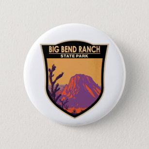 Badge Rond 5 Cm Big Bend Ranch State Park Texas Vintage