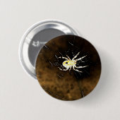 Badge Rond 5 Cm Big Déplaisant Spider sur son Web (Devant & derrière)