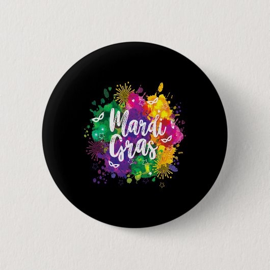 Badge Rond 5 Cm Big Easy Vibes Mardi Gras Fat Tuesday New Orleans (Devant)