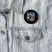Badge Rond 5 Cm Big Floppa Mat Chat (En situation)