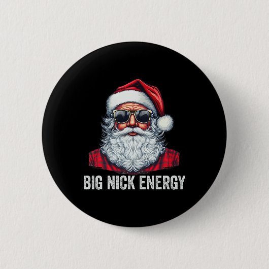 Badge Rond 5 Cm Big Nick Energy Christmas Père Noël (Devant)
