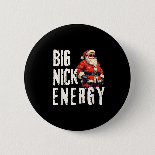 Badge Rond 5 Cm Big Nick Energy Funny Santa Christmas  (Devant)