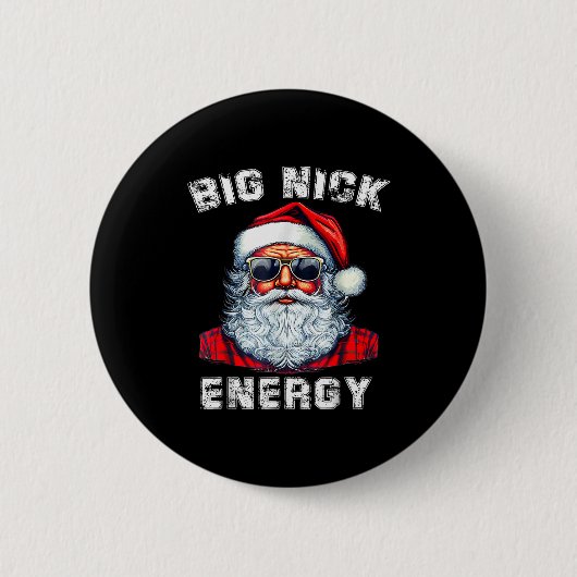 Badge Rond 5 Cm Big Nick Energy Funny Santa Christmas (Devant)