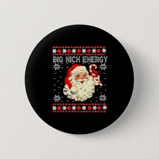 Badge Rond 5 Cm Big Nick Energy Funny Santa Ugly Christmas Sweater (Devant)