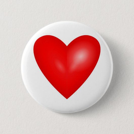 Badge Rond 5 Cm Big Red Valentine Heart (Devant)