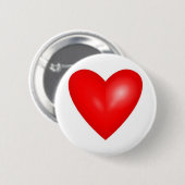 Badge Rond 5 Cm Big Red Valentine Heart (Devant & derrière)