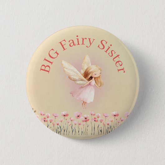 Badge Rond 5 Cm Big Sister Birthday Fairy (Devant)