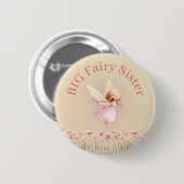 Badge Rond 5 Cm Big Sister Birthday Fairy (Devant & derrière)