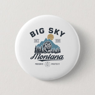 Badge Rond 5 Cm Big - Sky Montana Ski de neige tendance Retro Lodg
