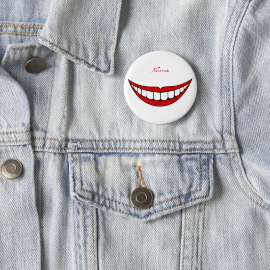 Badge Rond 5 Cm Big Smile Thunder_Cove (En situation)