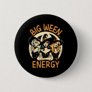 Badge Rond 5 Cm Big Ween Energy Halloween sorcières Vintages Homme