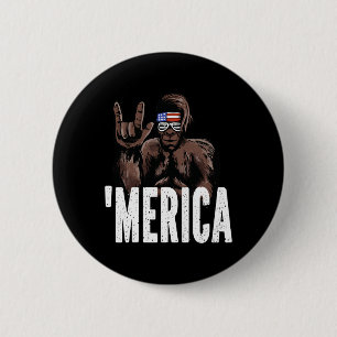 Badge Rond 5 Cm Bigfoot 4 juillet Fête de l'Indépendance américain