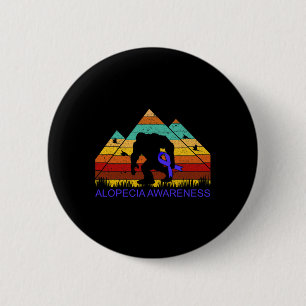 Badge Rond 5 Cm Bigfoot apporter ALOPECIA AWARENT ruban amusant