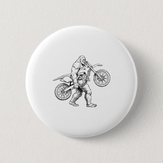 Badge Rond 5 Cm Bigfoot Dirt Bike Sasquatch Biker  (Devant)