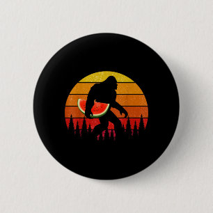 Badge Rond 5 Cm Bigfoot Drôle Avec Tranche De Pastèque Melon Été