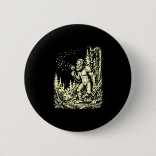 Badge Rond 5 Cm Bigfoot drôle soufflant du pissenlit vintage sasqu