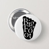 Badge Rond 5 Cm Bigfoot ! Grand yeti de pied de Sasquatch (Devant & derrière)