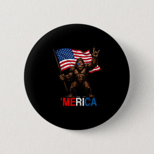 Badge Rond 5 Cm Bigfoot merica rock drapeau américain patriotique